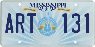 MS license plate ART131