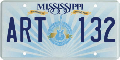 MS license plate ART132
