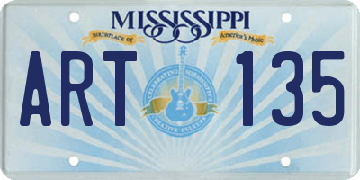 MS license plate ART135