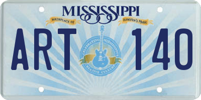 MS license plate ART140