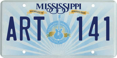 MS license plate ART141