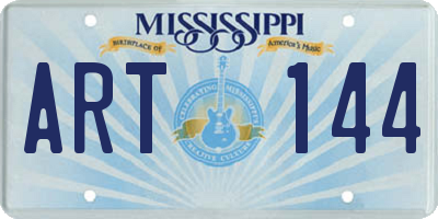MS license plate ART144