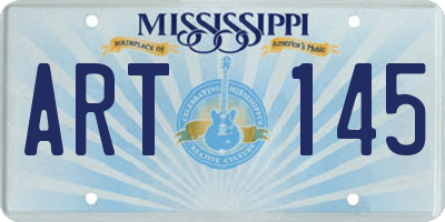 MS license plate ART145