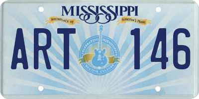 MS license plate ART146