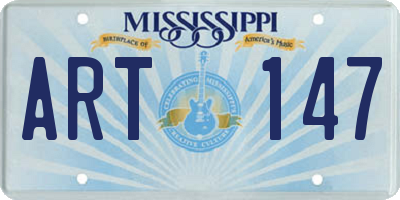 MS license plate ART147