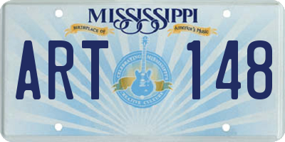 MS license plate ART148