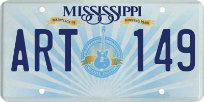 MS license plate ART149