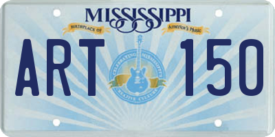MS license plate ART150