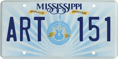 MS license plate ART151