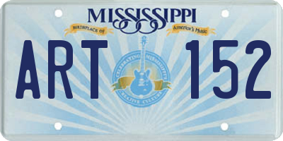 MS license plate ART152