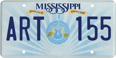 MS license plate ART155
