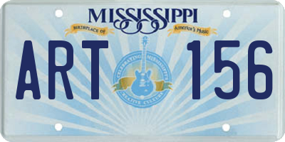 MS license plate ART156