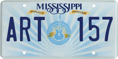 MS license plate ART157