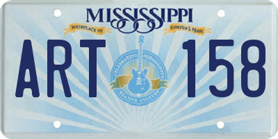 MS license plate ART158