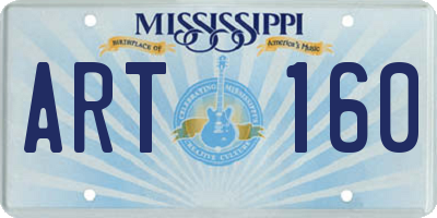 MS license plate ART160