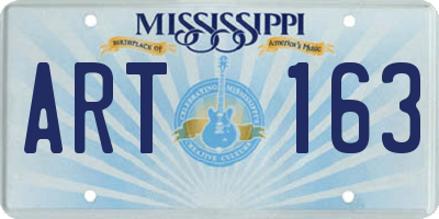 MS license plate ART163