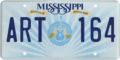 MS license plate ART164