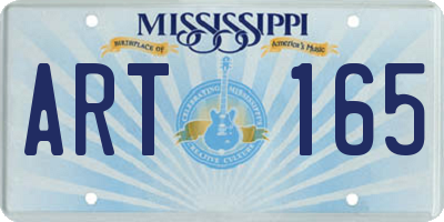 MS license plate ART165