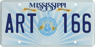 MS license plate ART166