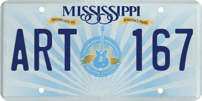 MS license plate ART167