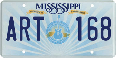 MS license plate ART168