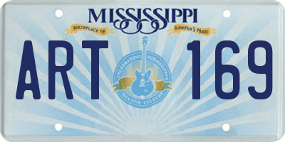 MS license plate ART169