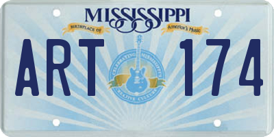 MS license plate ART174