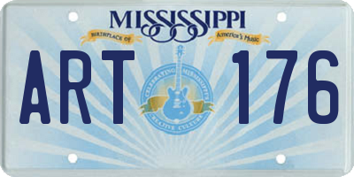 MS license plate ART176