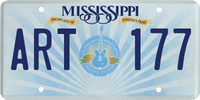 MS license plate ART177