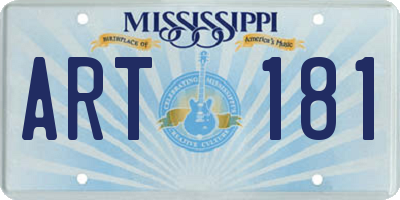 MS license plate ART181
