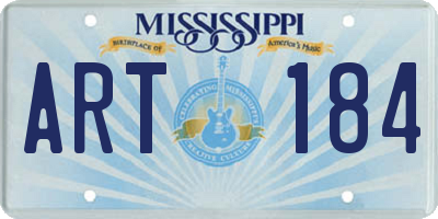 MS license plate ART184
