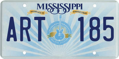 MS license plate ART185