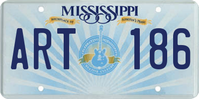 MS license plate ART186