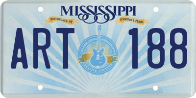 MS license plate ART188