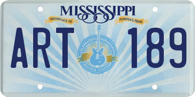 MS license plate ART189