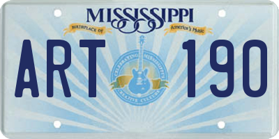 MS license plate ART190