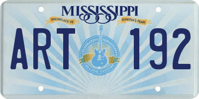 MS license plate ART192