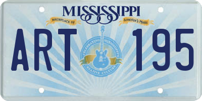 MS license plate ART195
