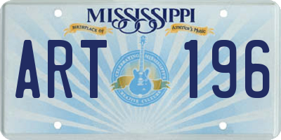 MS license plate ART196