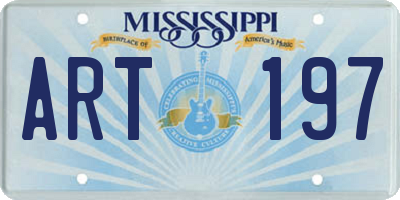 MS license plate ART197