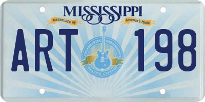 MS license plate ART198