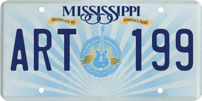 MS license plate ART199