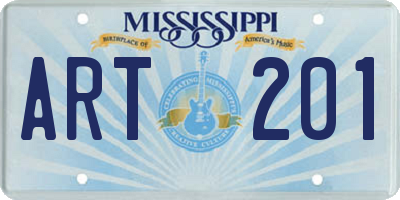 MS license plate ART201