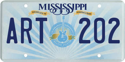 MS license plate ART202