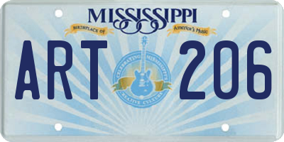 MS license plate ART206