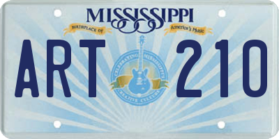 MS license plate ART210