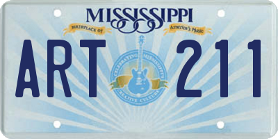 MS license plate ART211