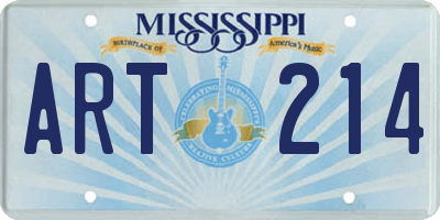 MS license plate ART214