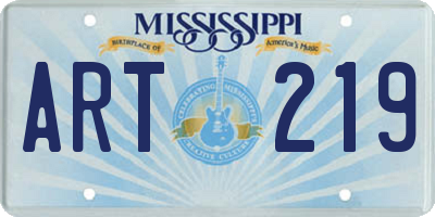 MS license plate ART219