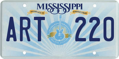 MS license plate ART220